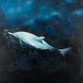 thumbnail image 2 of Atelier B Art Studio 15x15 White Modern Wood Framed Museum Art Print Titled - SWIMMING DOLPHIN, 2 of 4