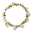 thumbnail image 2 of Diadema con corona de flores para novia, tocado floral para parque, disfraz blanco, 2 of 9