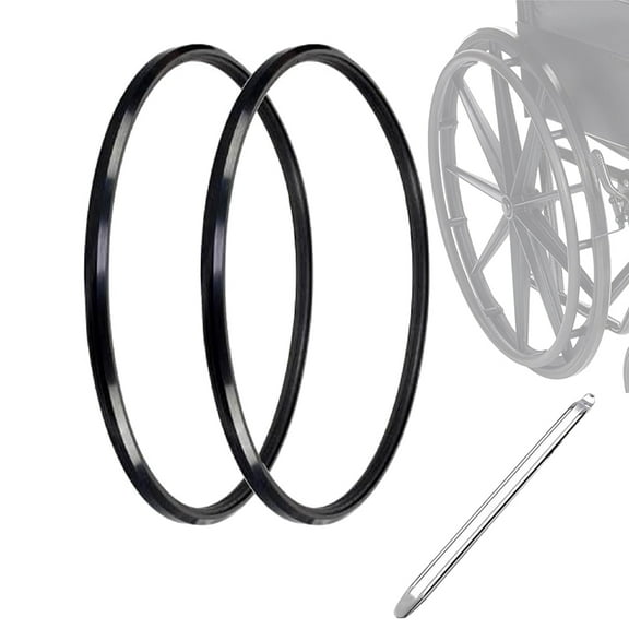 (1 Pair)Wheelchair Rear Wheel Replacement Tire, Wheelchair Tire, 24 "X 1' Universal Flat-Free Polyurethane Tire, Suitable For Manual Wheelchair Tire Replacement