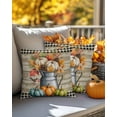 thumbnail image 4 of Fall Throw Pillow Covers&nbsp;20x20 Inch Set of 2 Pumpkin Decorative Pillow Covers Leaves Bird Farmhouse Wood Grain Cushion Cover Pillowcase for Sofa Couch Bed Home Decor, 4 of 9