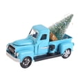 thumbnail image 2 of Camión de granja navideño, camioneta, modelo de automóvil, linda canasta de regalo, coche de granja de metal azul, 2 of 9
