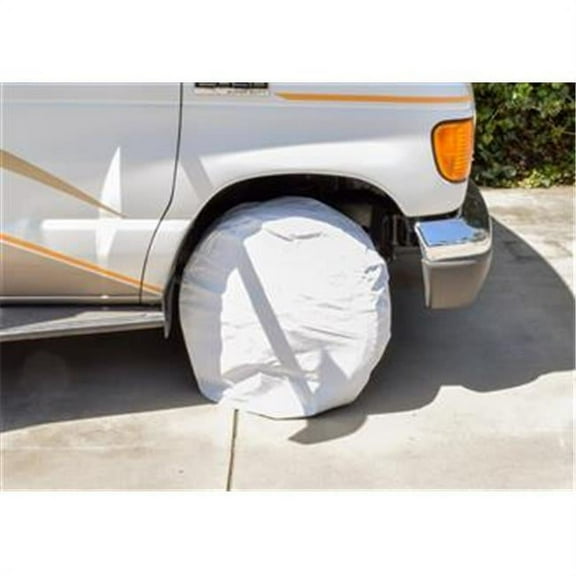Valterra V46-A101200 24 in. RV Wheel Cover - White, Set of 2
