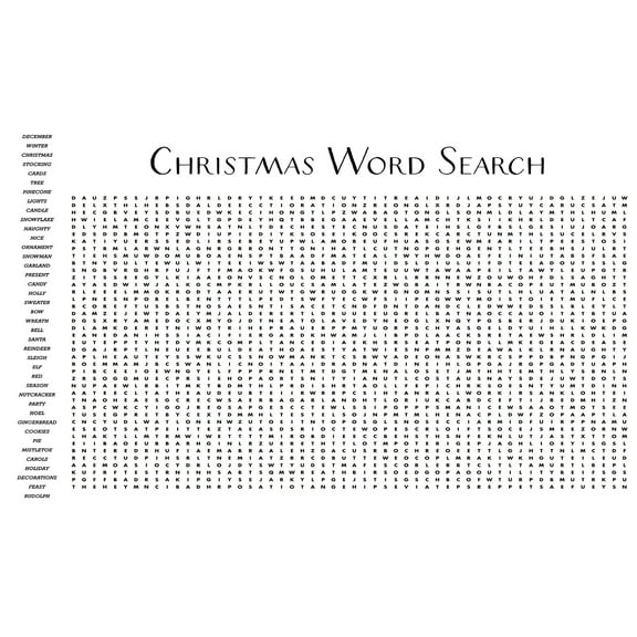 Giant-Size Puzzle Page Christmas Word Search Holiday Games Fun Christmas Party Activity Supplies 80*50cm