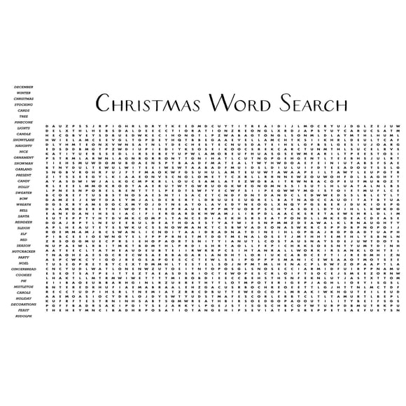 Classroom Christmas Decorations,Large Word Search Christmas Poster - Family Interactive Experience and Event Fun Decor