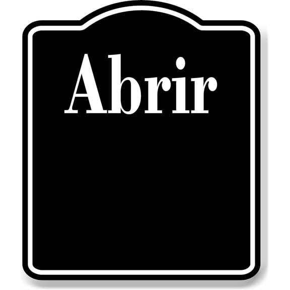 Abrir Spanish Muestra al aire libre firmar BLACK Aluminum Composite Sign, 20"x24"