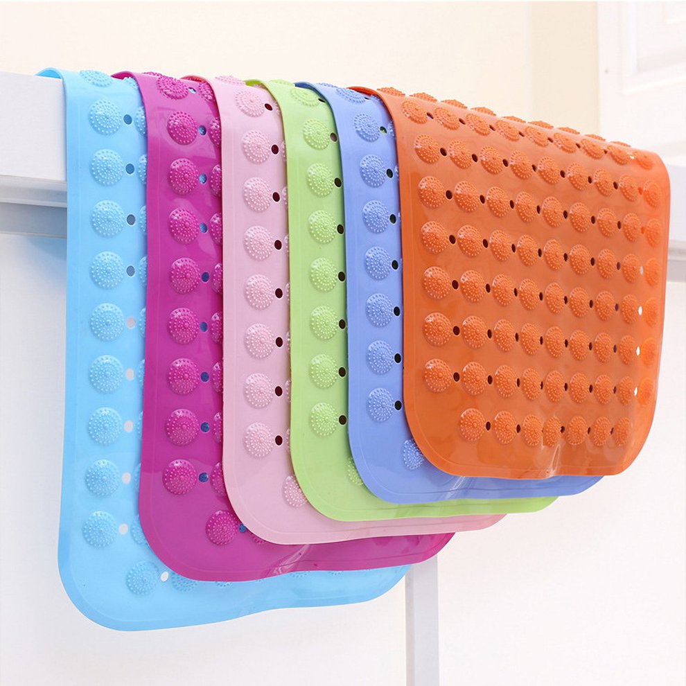 NonSlip Bathmat Bathroom Shower Pad PVC Pebble Suction Cup Bathtub Mat