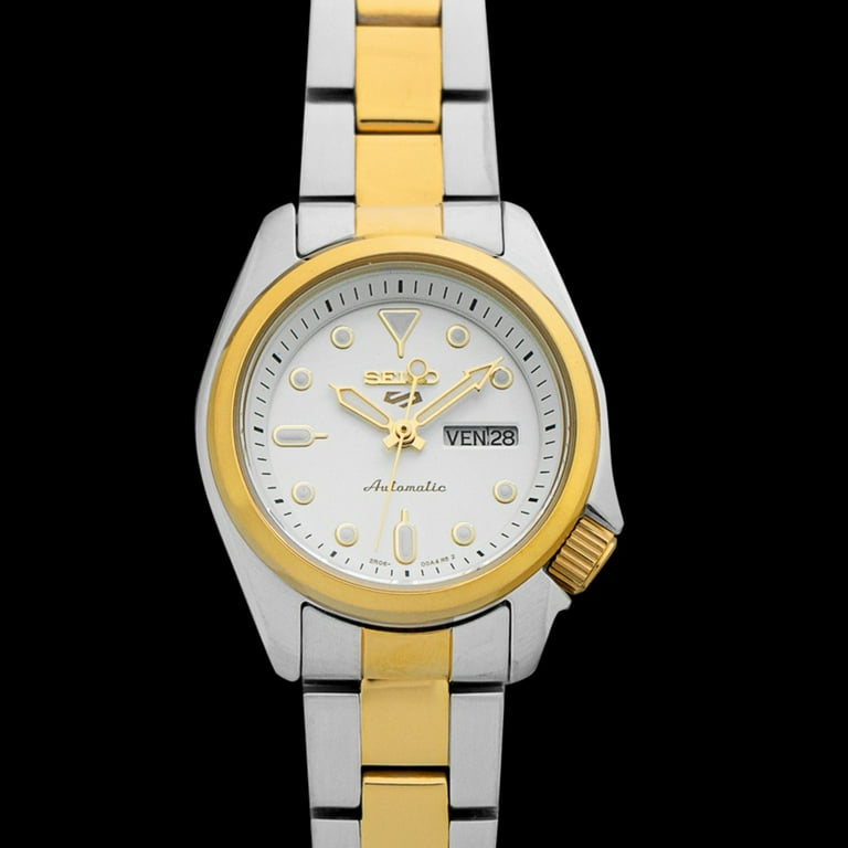 【SEIKO】5 Sports White Dial Two-tone Ladies Watch Seiko 5 Sports Ladies Watch, Two-tone, White Dial, SRE004K1