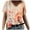 Orange, variant on JSheng Summer Casual Tops for Women 2025 New Fashion Woman Casual V-Neck Floral Printing T-shirt Green L