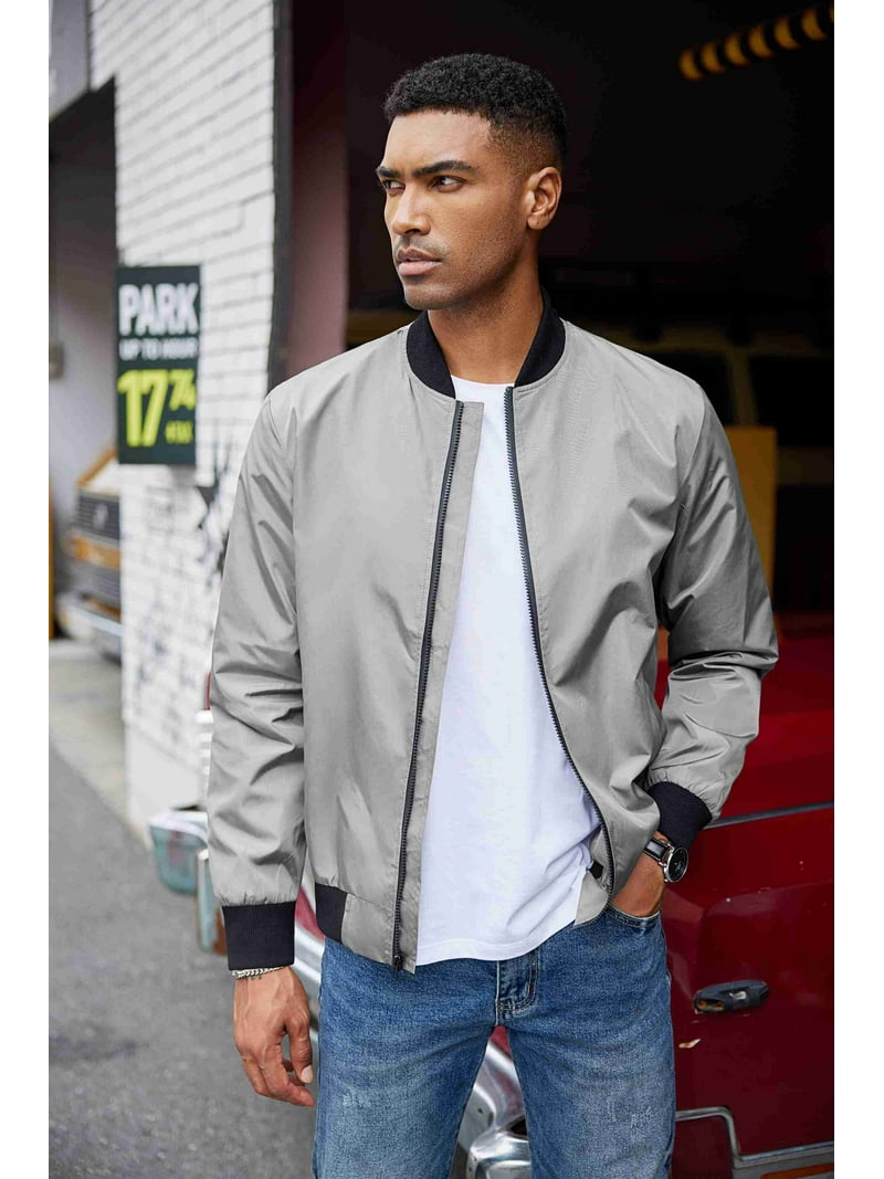 COOFANDY Men's Bomber Jacket Classic Slim Fit Zip Up Jacket Casual