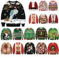 thumbnail image 4 of Chandail Col Rond Étrange Cheveux Verts de Noël Personnalité Chaud Manches Longues Chandail Hommes et Femmes, 4 of 6