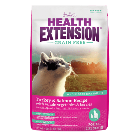 Holistic Health Extension Grain-Free Turkey & Salmon Dry Cat Food, 4