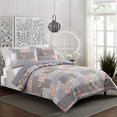thumbnail image 2 of MODERN HEIRLOOM La Flor Quilt with 2 Shams, Patchwork Print 3-Piece All Seasons Quilt Set, Lightweight Coverlet Set, King Size, 2 of 4