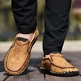 thumbnail image 4 of Zapatos de hombre Zapatos casuales Zapatos planos pequeños de cuero Primavera Zapatos bajos de cuero esmerilado Tamaño grande Zapatos hechos a mano de una sola capa Sin cordones, 4 of 5