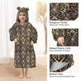 thumbnail image 3 of FORMRS Wearable Blanket Hoodie with Sleeves for Kids Cozy Flannel Sweatshirt, Black Floral Pattern, 3 of 7