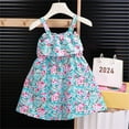 thumbnail image 1 of JDQJBZ Robe Sans Manches pour Filles Imprimé Floral Bretelles Spaghetti Ajustables Tenue d'Été, 1 of 3