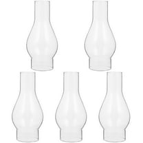 5pcs Oil Lamp Chimney Vintage Glass Chimney Shade Antique Clear Kerosene Hurricane Lamp Globe Shades Replacement Oil Lantern Shade Cover