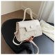 thumbnail image 4 of Xiao Hua Bolso de hombro tejido para mujer, bolso de mano y neceser, elegante bolso de playa de verano, 20,3 x 9,5 x 14 cm (blanco G), 4 of 5