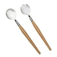 thumbnail image 4 of 2pcs and Fork Set Stainless Steel Wooden Handle Salad Servers Flatware Fruit Cutlery Kit Tableware, 4 of 7