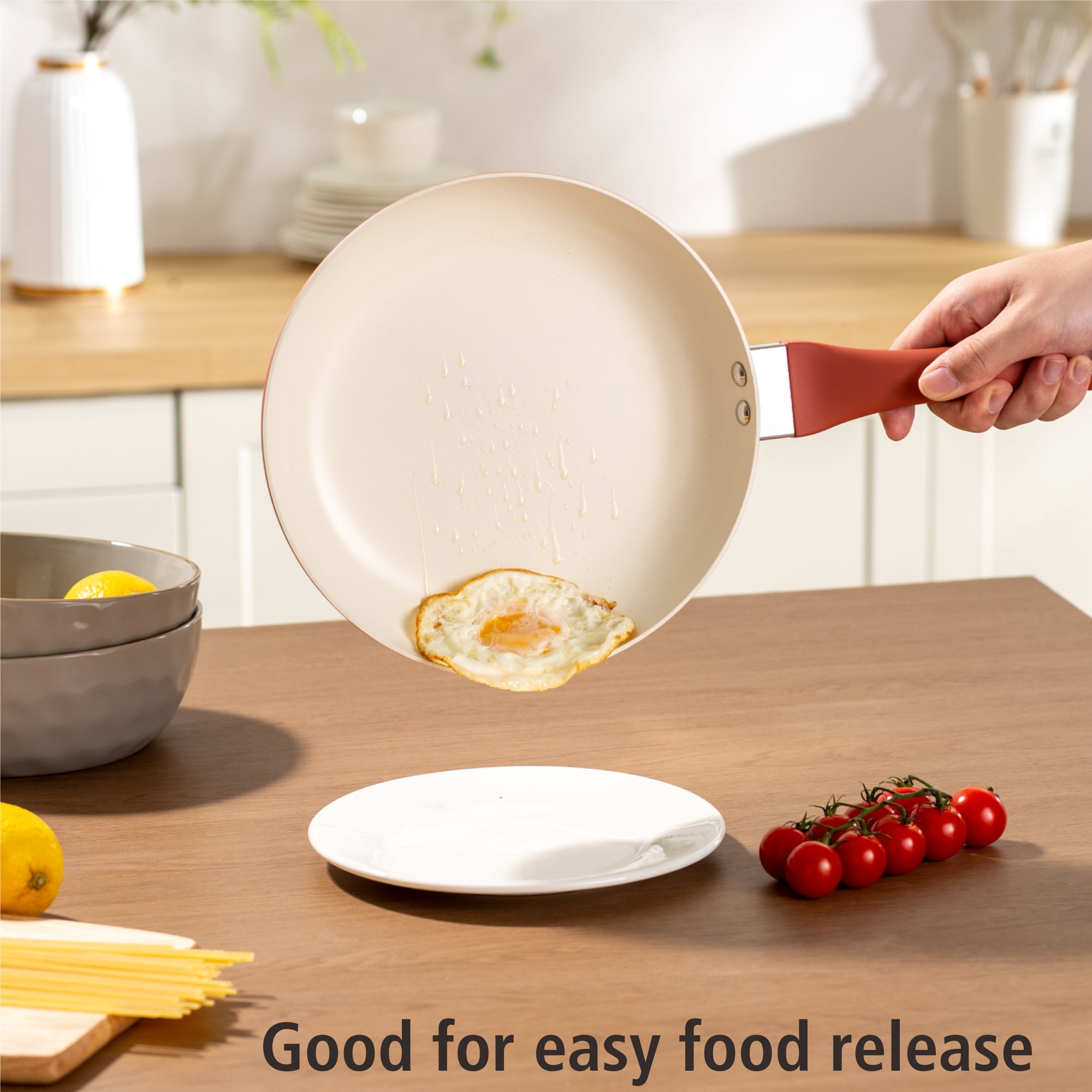 Mainstays Ceramic 10In Aluminum Nonstick Frypan Red Canyon