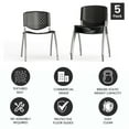 thumbnail image 5 of Flash Furniture Hercules Series Plastic Stack Chairs with Titanium Frame, Set of 5, Black, 5 of 14