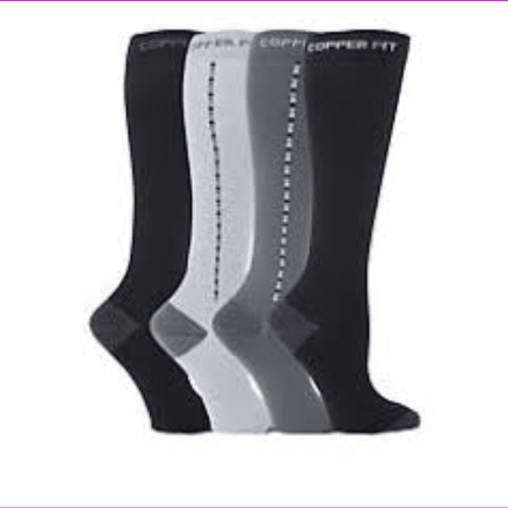 Copper Fit 4pack Men's Compression Socks in Grey/Black, S/M Walmart