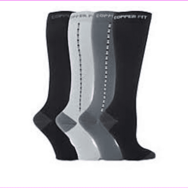Copper Fit 4-pack Men's Compression Socks in Grey/Black, S/M - Walmart ...