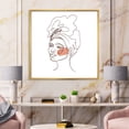 thumbnail image 2 of Designart 'One Line Portrait of Afro American Woman III' Modern Framed Canvas Wall Art Print, 2 of 5