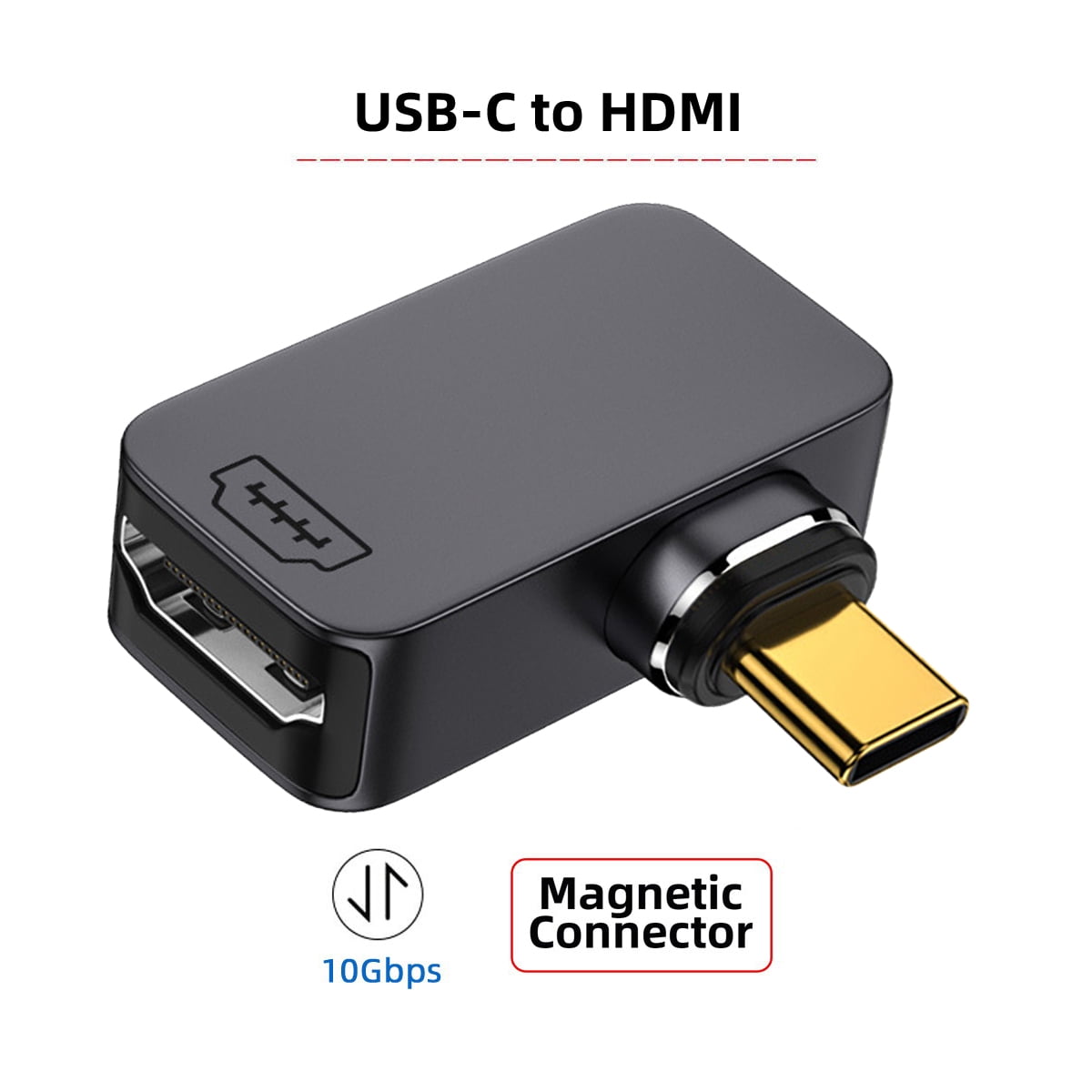 JSER Magnetic Angled Type USB-C Type C to HDMI HDTV Monitor Converter Adapter 4K 2K 60hz for Tablet & Phone & Laptop