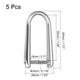 thumbnail image 2 of Uxcell D-Rings Screw in Shackle, 5 pack 45mm Horseshoe U Shape D Ring for Bag DIY, Silver, 2 of 5