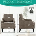 thumbnail image 7 of Modern Accent Chair for Bedroom Upholstered Reading Chair with Side Pockets Comfy Living Room Chairs Living Room Armchair for Office, Apartment (Brown Chenille), 7 of 7