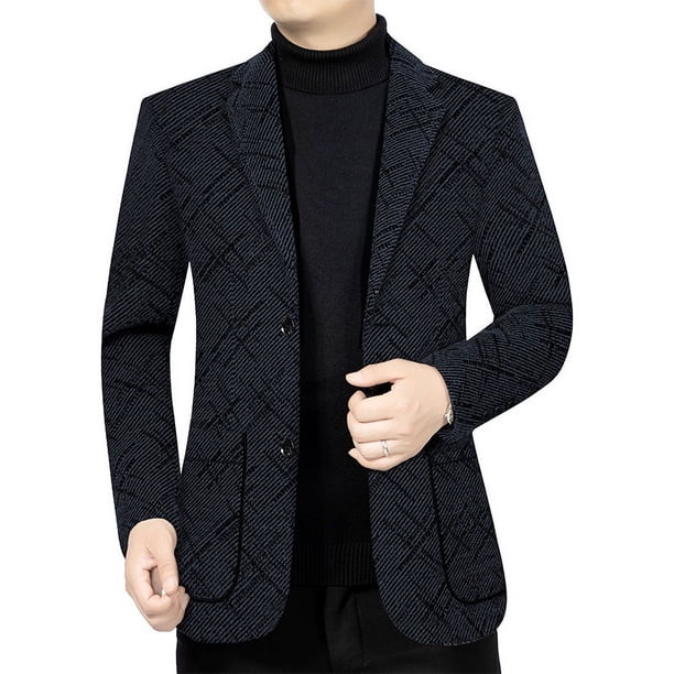 Traje de primavera y otoño para hombre de mediana edad, traje casual de una pieza para papá delgado, ropa superior, chaqueta de traje para hombre sin planchar