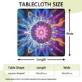 thumbnail image 2 of Colorful Tie Dye Flame Flower Pattern Square Fitted Tablecloth with Elastic Edge,Square Table Cover,Washable Elastic Table Cover for Home Kitchen Party Decor 36"x36", 2 of 6