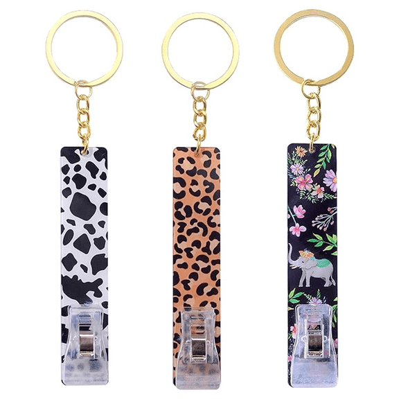 3Pcs Card Bank Clips Acrylic ATM Contactless Cards Extractor Keychain with Puller for Long Nail Girls