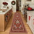 thumbnail image 3 of Findosom 2'x8' Christmas Runner Rug for Hallway, Machine Washable Reindeer Print Floor Carpet,Non-Slip Soft Stain Resistant Bedside Area Rug for Entryway Dining Room Home Decor Rugs,Red, 3 of 8