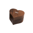 thumbnail image 1 of Caja Corazón De Madera Nogal Para Anillos De Boda Compromiso Café, 1 of 5