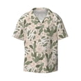 thumbnail image 4 of Salouo Halloween Cactus Pattern Cuban Collar Shirts for Men Button-Down Shirt Men's Short Sleeve Shirts Hawaiian Shirts Casual Shirts -Large, 4 of 6
