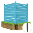 thumbnail image 6 of DWVO Outdoor 2-Panel Air Conditioner Fence, No Dig Wood Slat Privacy Screen Enclosure for Garbage Bins and Air Conditioners (45in H x 31in W - Blue), 6 of 8