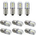 thumbnail image 1 of Paquete de 10, bombilla LED E10 de 120 VCA o CC, luz indicadora superbrillante de 100 lúmenes para entretenimiento, bombillas navideñas, Color blanco cálido, 1 of 5