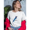 thumbnail image 2 of Pastell Blue Jay Bird T-shirt Women's -Ashvin Harrison Designs, Female Large, 2 of 4