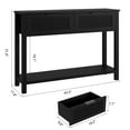 thumbnail image 7 of Rattan Console Table with 2 Storage Drawers, Rattan Entryway Table with Natural Rattan Sliding Door, Console Sofa Table for Living Room, Study, Entryway Or TV Wall, 7 of 7