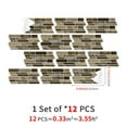 thumbnail image 2 of 12Sheets Peel and Stick Backsplash Tiles Stickers DIY Wall Decals 4.72 x 9.68inch Waterproof Self Adhesive Brown Gray Mosaic Marble Decor, 2 of 7