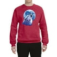 thumbnail image 2 of Wolf Howling at the Moon | Mens Animal Lover Crewneck Graphic Sweatshirt, Vintage Heather Red, 2XL, 2 of 3