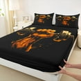 thumbnail image 3 of Castle Fairy Abstract Weightlifting Boy Girl 4 Pieces Queen Sheet Sets,Sport Gamer Ultra Soft Flat Sheet,Black Orange Queen Fitted Sheet,Luxury Bedroom Decor, 3 of 7