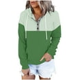 thumbnail image 2 of Craaazy Hoodies for Women Button Down Pullover Sweatshirts Hat Rope Hooded Pocket Tops Long Sleeve Shirts Gifts For Women, 2 of 6