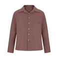 thumbnail image 4 of qelini Mens Long Sleeve Work Shirts Plus Size Business Shirts Pockets Solid Color Collared Everyday Button Casual Tops, 4 of 6