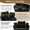 thumbnail image 5 of Lunale Oversized Swivel Barrel Accent Chair, Chenille Adult Comfy Reading Armchair, Black, 5 of 7