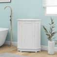 thumbnail image 3 of Harper & Bright Designs White Bathroom Triangle Cabinet with Doors, Modern Storage Corner Cabinet for Small Space, 3 of 14