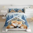 thumbnail image 2 of jejeloiu Wildlife Fox Queen Comforter Set,Ink Painting Graffiti Bedding Sets,Orange Blue White Bedding Comforter Set For Boys,Super Cozy Room Decor Reversible,3-Piece, 2 of 8
