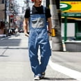 thumbnail image 2 of Men's Jumpsuit Denim Bib Overalls Relaxed Fit Overalls Workwear with Adjustable Straps and Convenient Tool Pockets Jumpsuit, 2 of 4