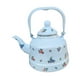 thumbnail image 3 of Hervidor de té de esmalte floral, tetera decorativa cafetera 2.5l hervidor de agua con mango para té suelto estarando estufa de Navidad para acampar, 3 of 8